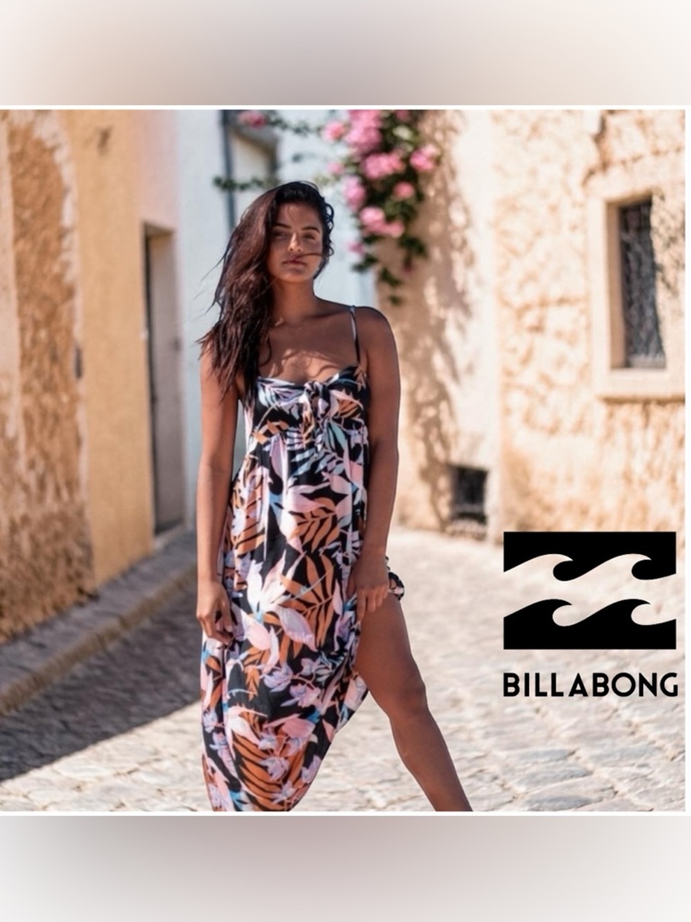 NWT Billabong Front Tie Sleeveless Midi Dress Small